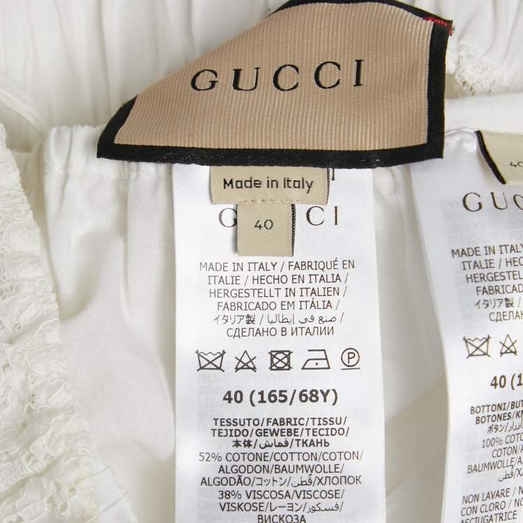 Pre Owned Gucci GG Floral Lace Wide Leg Trousers S