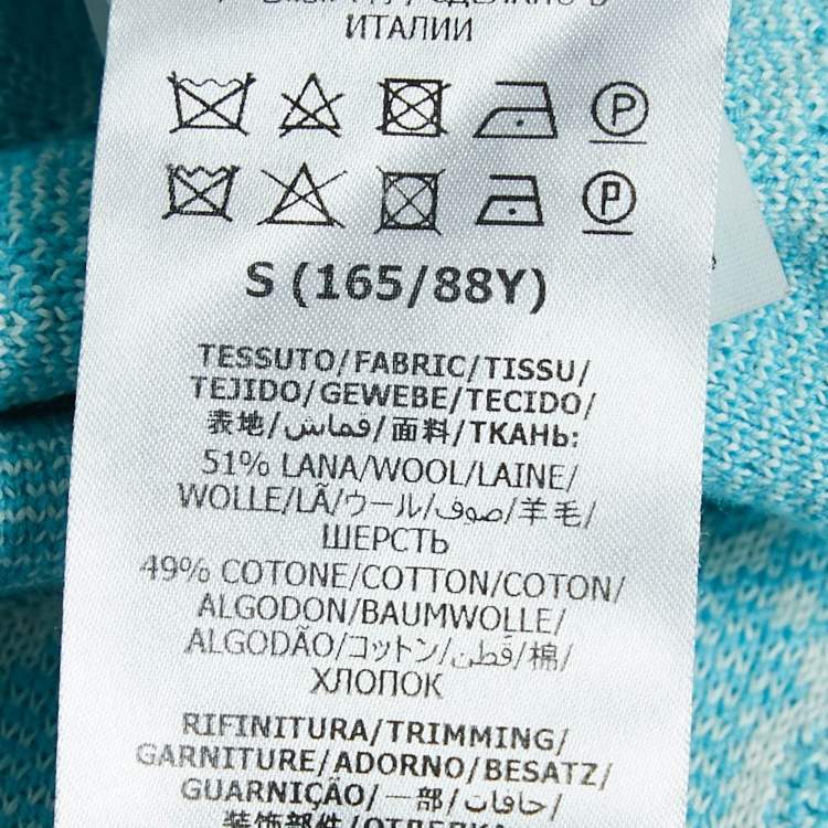 Pre Owned Gucci Blue Zima Jacquard Wool Blend Sweater S