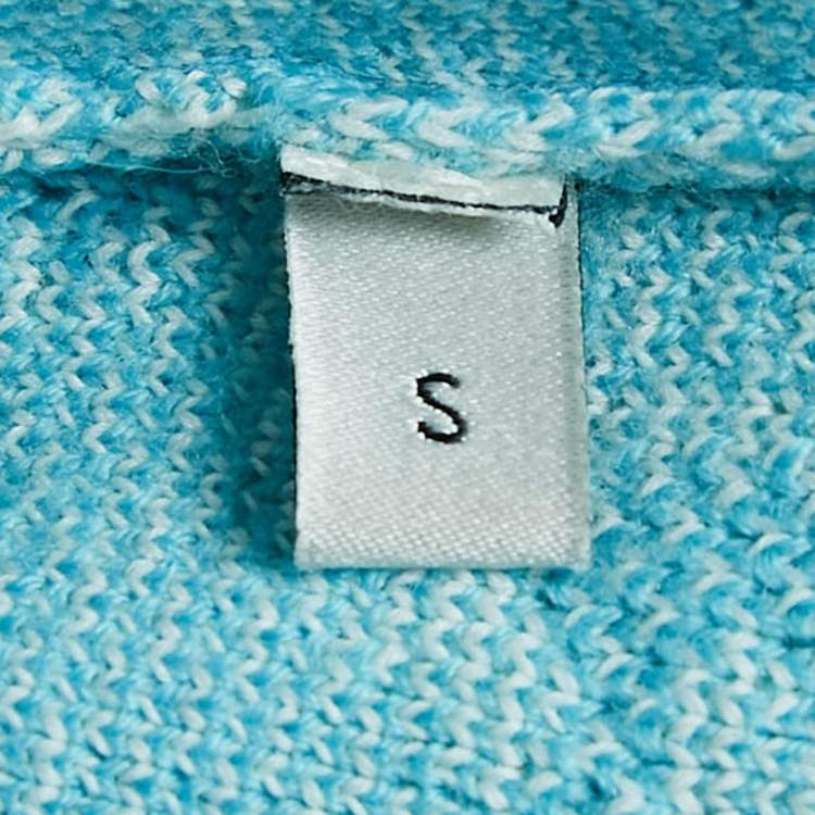 Pre Owned Gucci Blue Zima Jacquard Wool Blend Sweater S