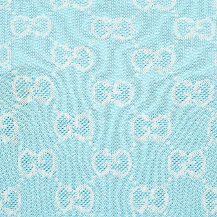 Pre Owned Gucci Blue Zima Jacquard Wool Blend Sweater S