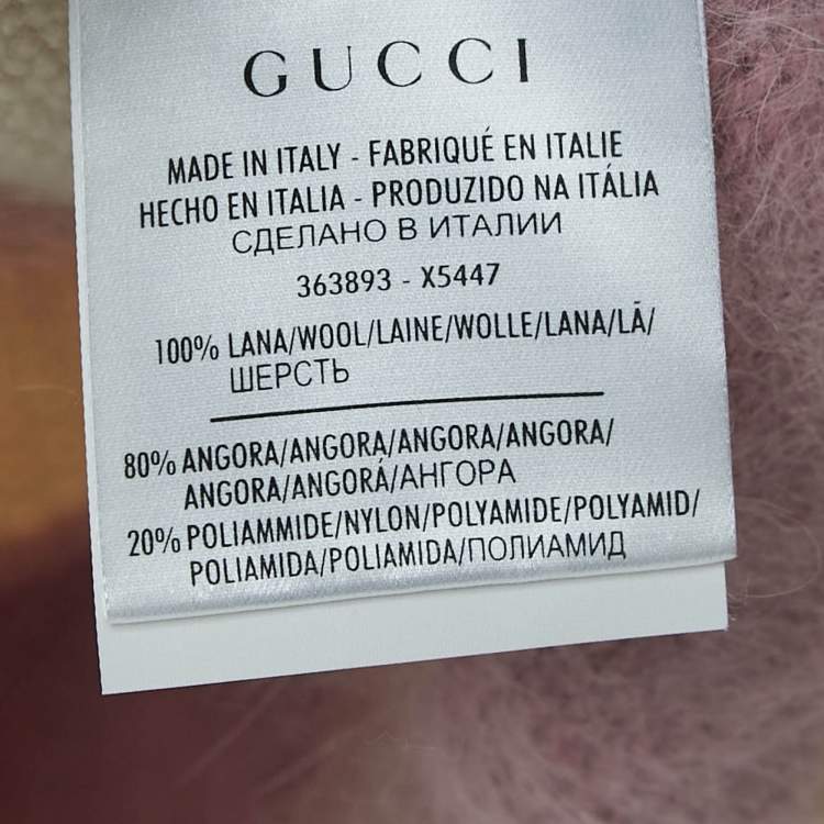 Pre Owned Gucci Pink/Cream Stripe Wool Sweater XS