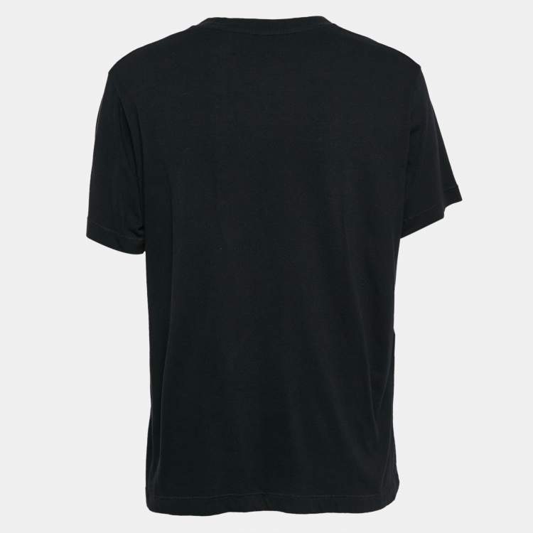 مملوكة مسبقًا Gucci Black Embroidered Knit Round Neck T-Shirt S