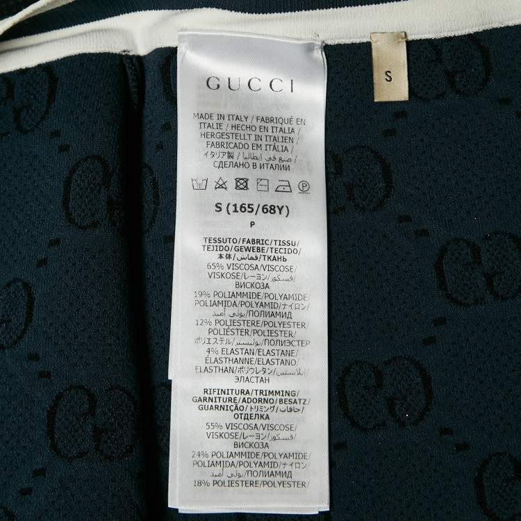 Pre Owned Gucci Navy Blue Zima Jacquard Knit Zip-Up Midi Skirt S