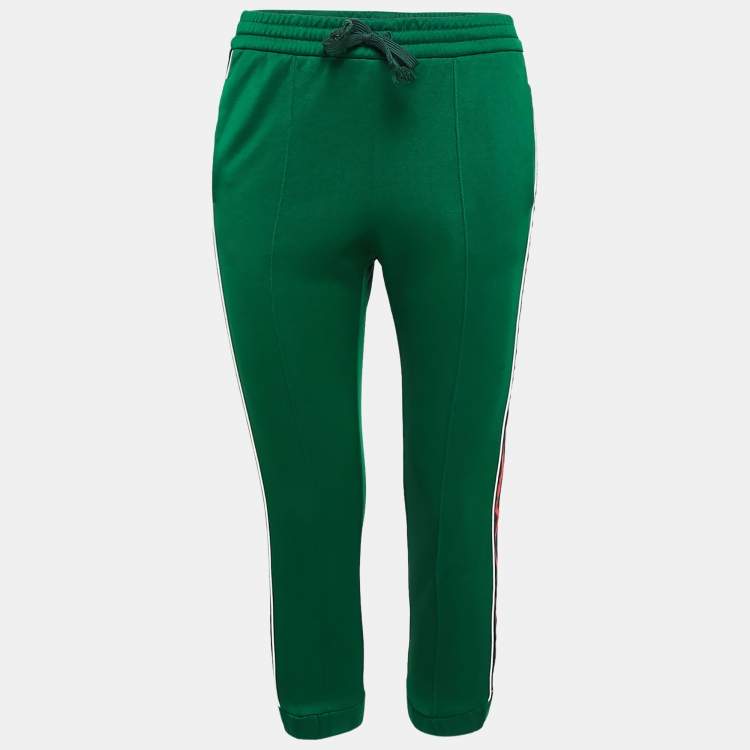 Gucci Green Jersey Side Stripe Detail Technical Joggers XXS Gucci TLC