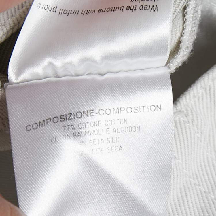 Pre Owned Gucci White Gabardine Regular Shorts S