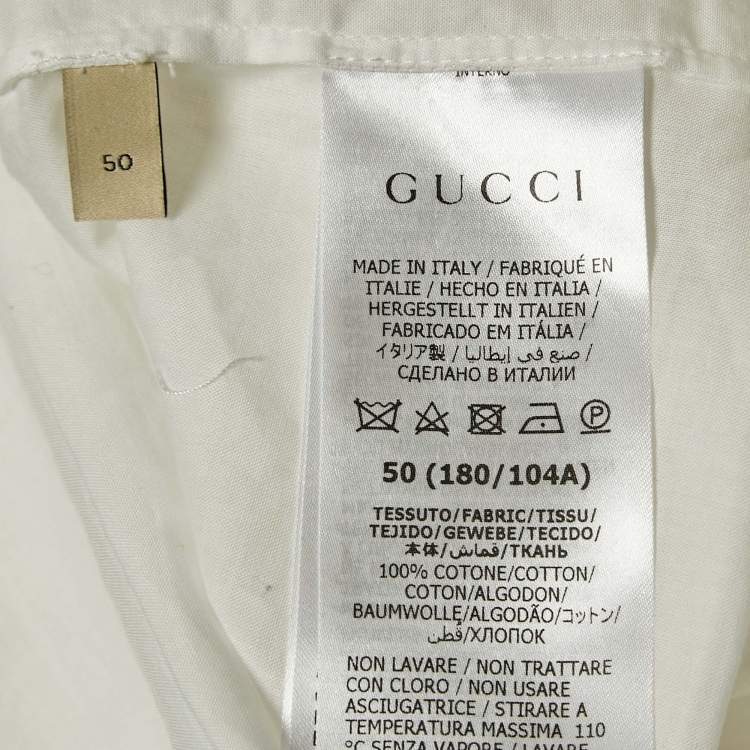 Pre Owned Gucci White GG Floral Lace Mini Tunic Dress XL