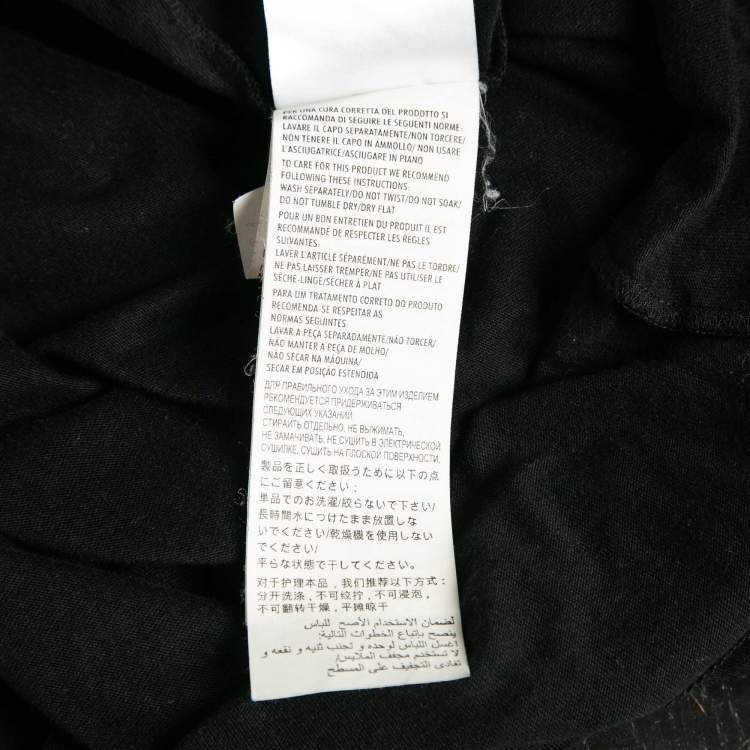 Pre Owned Gucci Black Web Print Jersey Sequin Detail T-Shirt M