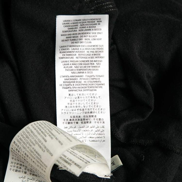 Pre Owned Gucci Black Web Print Jersey Sequin Detail T-Shirt M