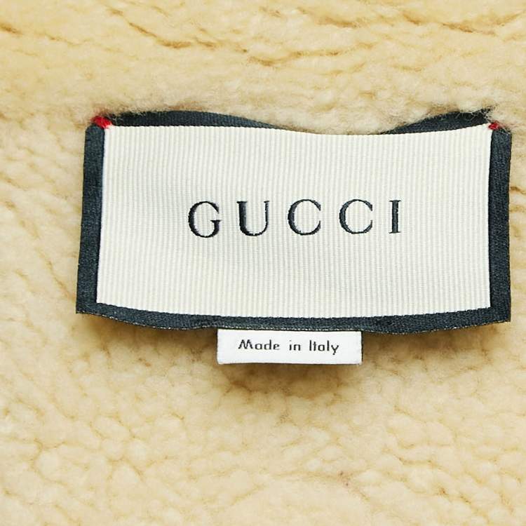 Pre Owned Gucci Brown Fur and Leather Buttoned Coat S