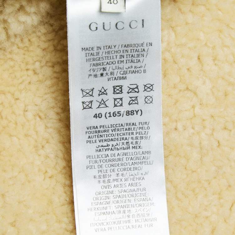 Pre Owned Gucci Brown Fur and Leather Buttoned Coat S