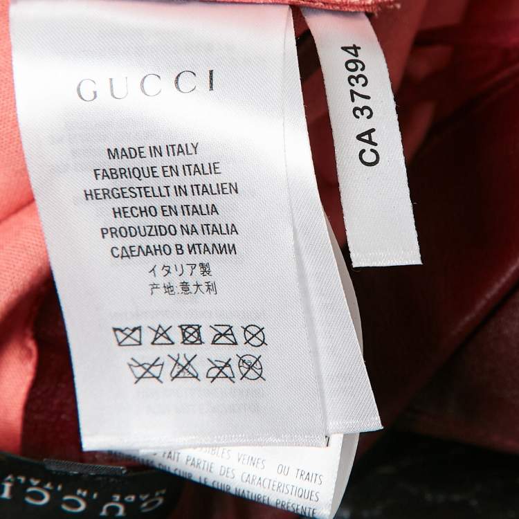 Pre Owned Gucci Burgundy Leather Skinny Pants S
