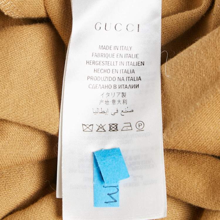 Pre Owned Gucci Brown GG Print Jersey Drawstring Pleated Midi Skirt M