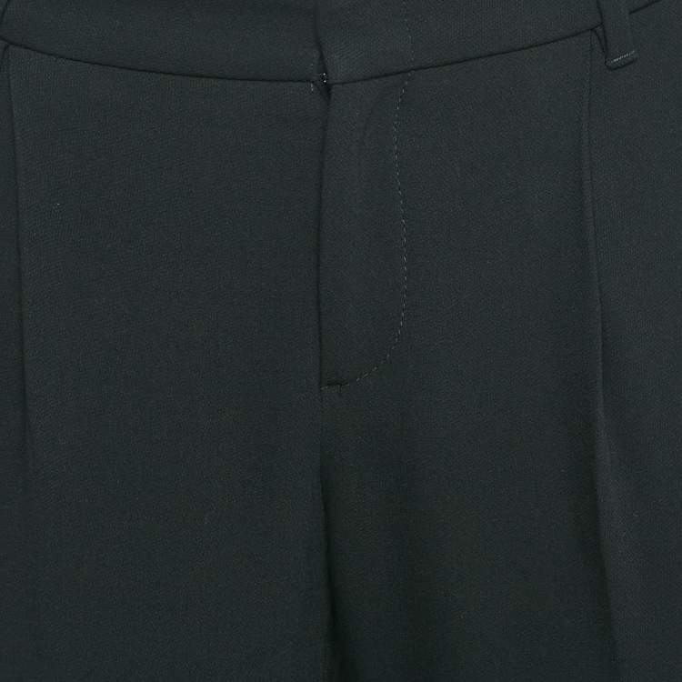 Pre Owned Gucci Black Wool Zip-Up Hem Detail Trousers S