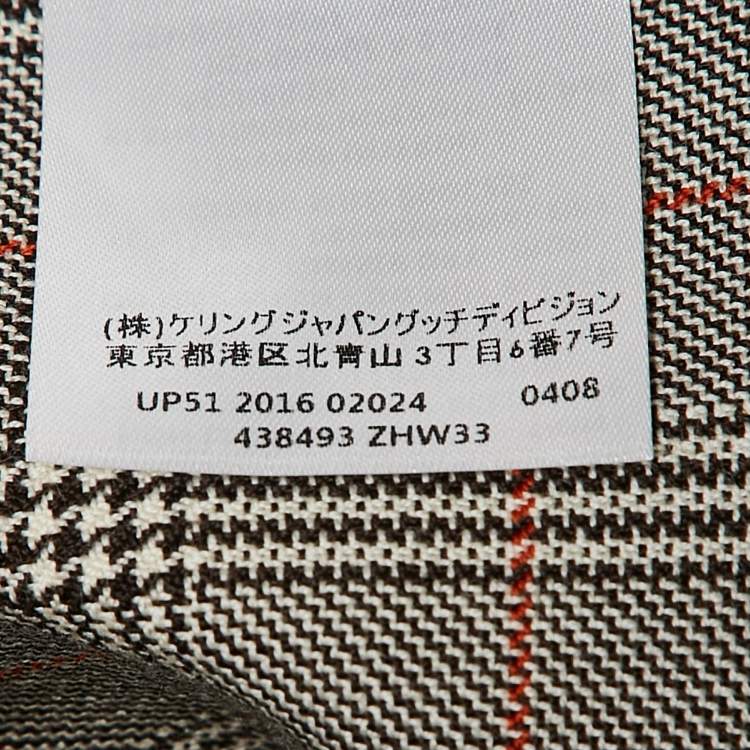 Pre Owned Gucci Grey Plaid Wool Trousers M