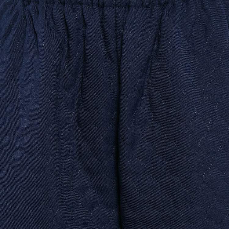 Pre Owned Gucci Navy Blue Quilted Crepe Culottes S 