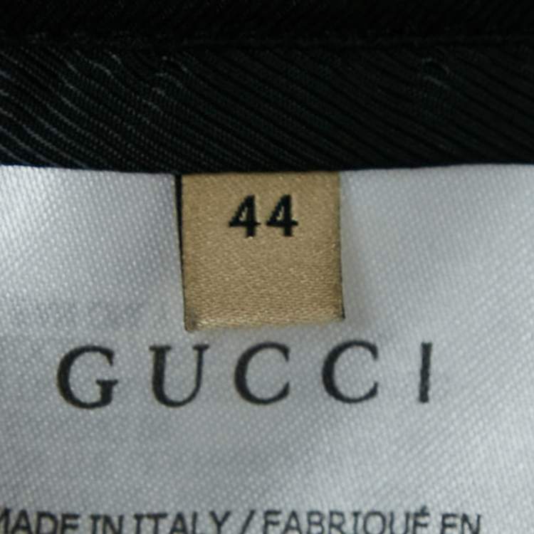 Pre Owned Gucci Blue Music is Mine Satin Varsity Jacket M