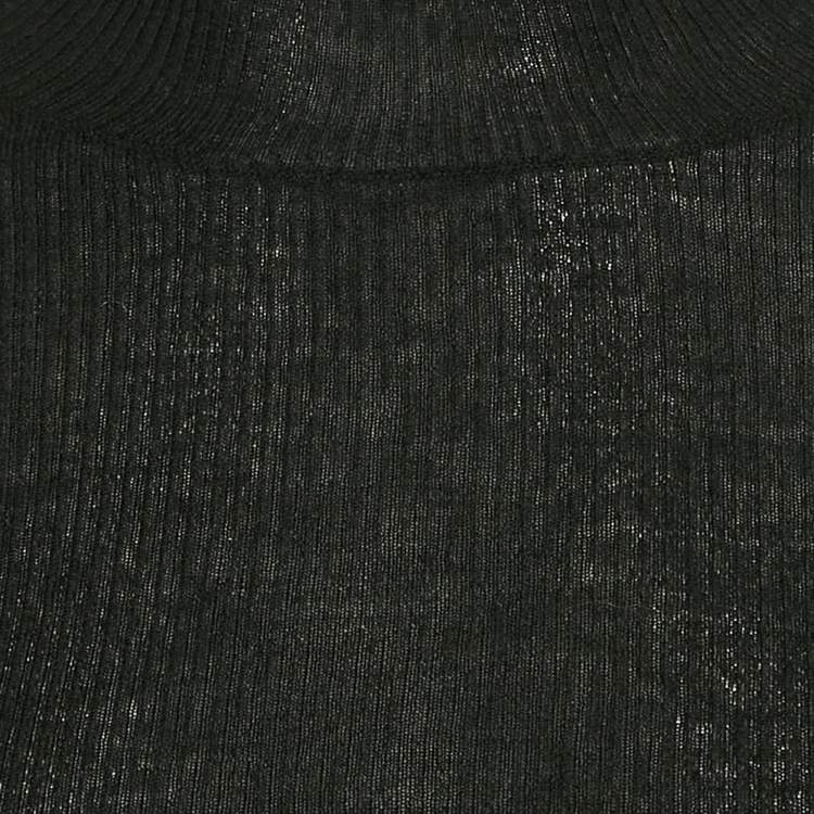 Pre Owned Gucci Black Rib Knit Turtle Neck Sweater S