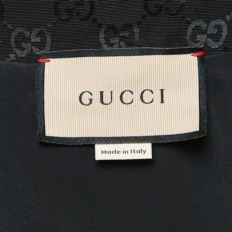 Pre Owned Gucci Black GG Supreme Jacquard Belted Playsuit S