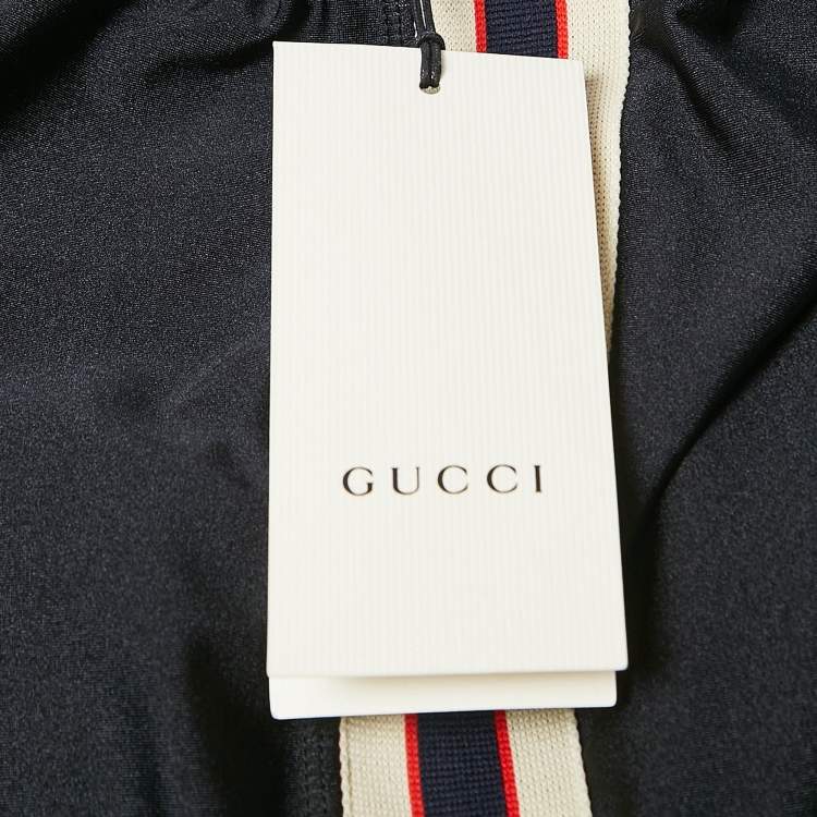 Pre Owned Gucci Black Side Stripe Trim Jersey Leggings XS