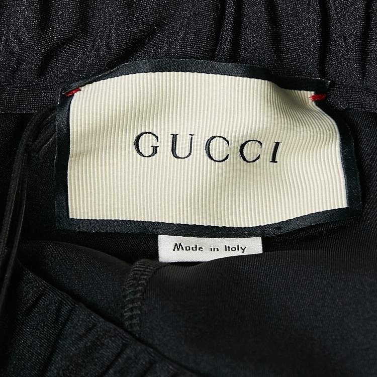 Pre Owned Gucci Black Side Stripe Trim Jersey Leggings XS