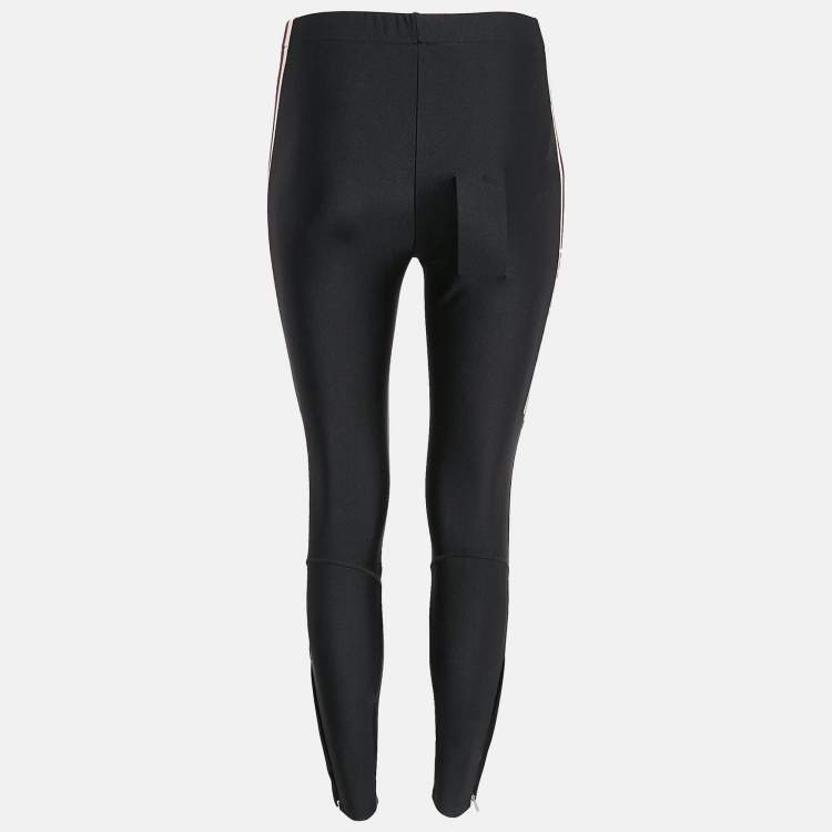 Pre Owned Gucci Black Side Stripe Trim Jersey Leggings XS