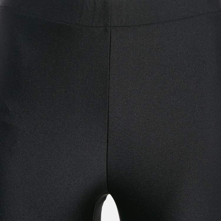 Pre Owned Gucci Black Side Stripe Trim Jersey Leggings XS