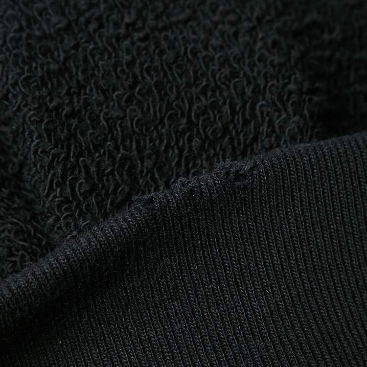 Pre Owned Gucci Black Vintage Print Cotton Knit Distressed Hoodie XXL