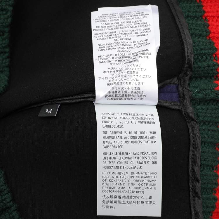 Pre Owned Gucci Navy Blue Knit Crystal Embroidered Dragonfly Patch Sweater M