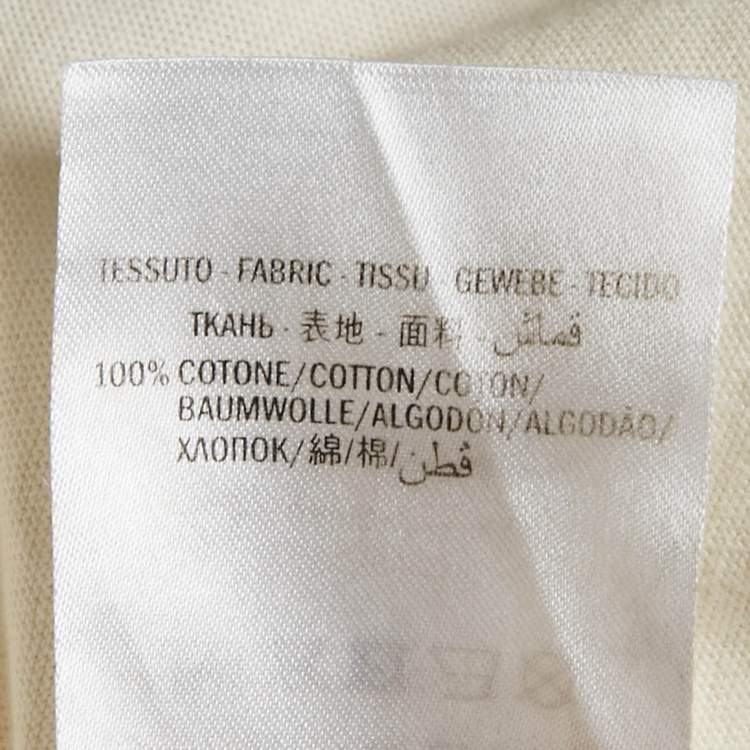Pre Owned Gucci Cream Logo Print Cotton Jersey T-Shirt XXXS