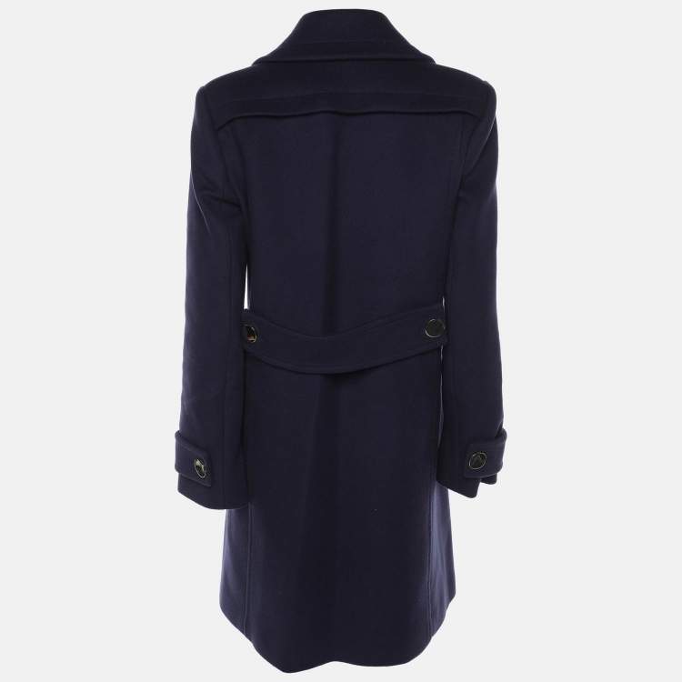 مملوكة مسبقًا Gucci Navy Blue Wool Double Breasted Coat S