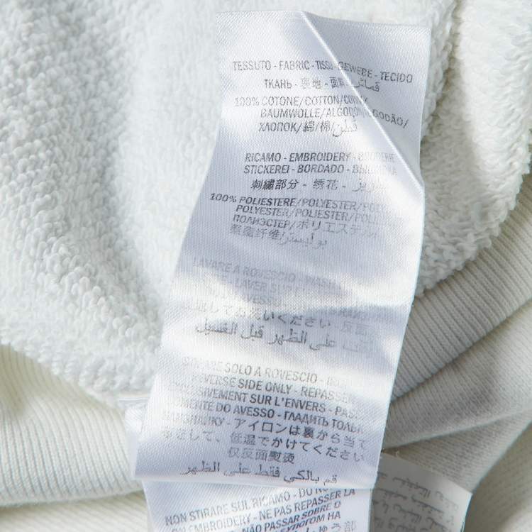 Pre Owned Gucci White Tennis Embroidered Cotton Knit Sweatshirt M