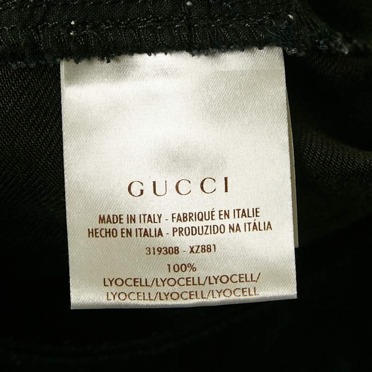 Pre Owned Gucci Black Lyocell Denim 70's Flared Jeans S Waist 30"