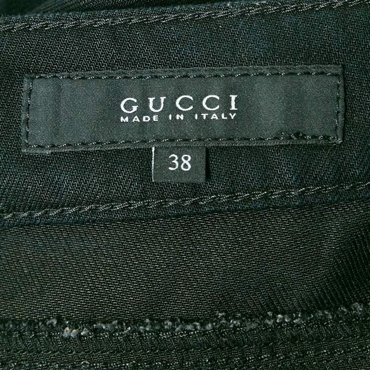 Pre Owned Gucci Black Lyocell Denim 70's Flared Jeans S Waist 30"