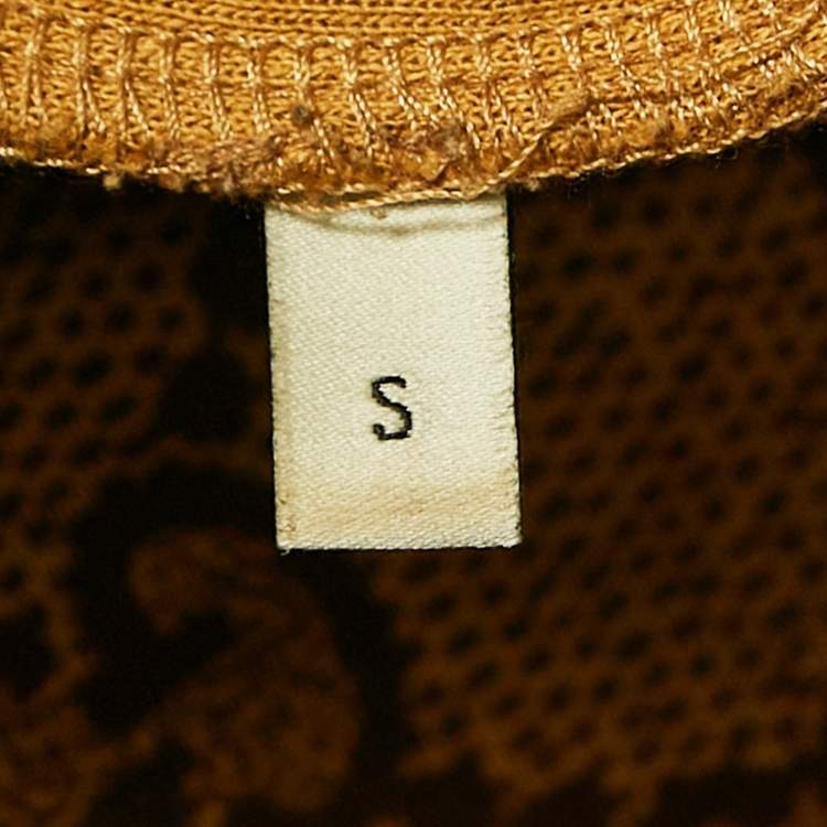 Pre Owned Gucci Brown GG Supreme Print Jersey Track Pants S