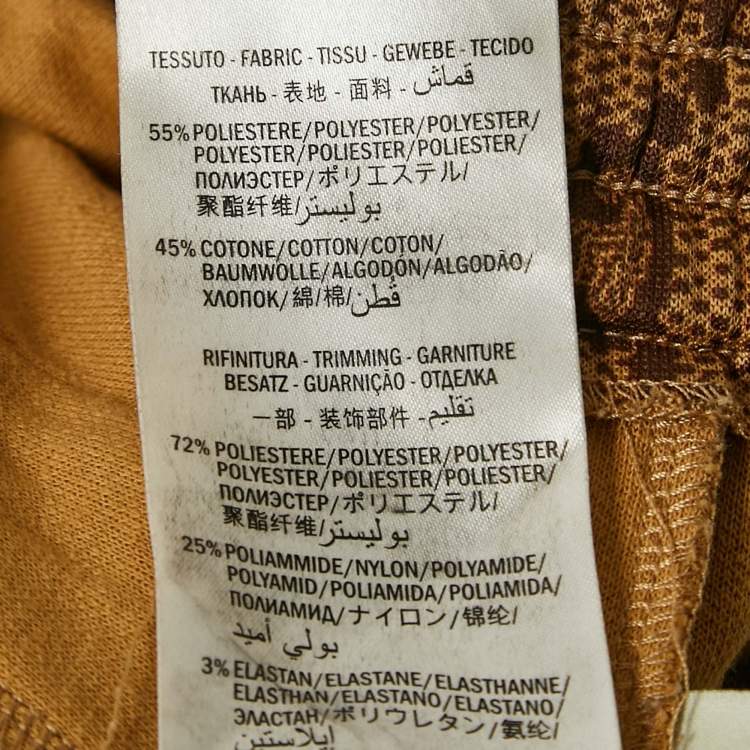 Pre Owned Gucci Brown GG Supreme Print Jersey Track Pants S