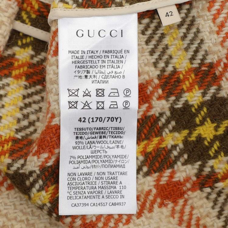 مملوكة مسبقًا Gucci Multicolor Checkered Wool Blend Horsebit Mini Skirt M