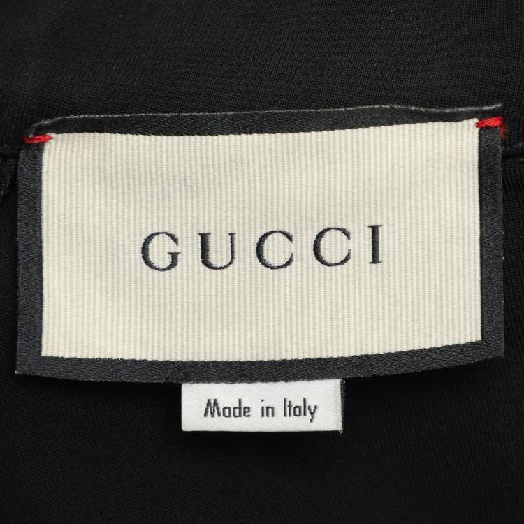 Pre Owned Gucci Black Stretch Crepe Mock Neck Knee-Length Dress M