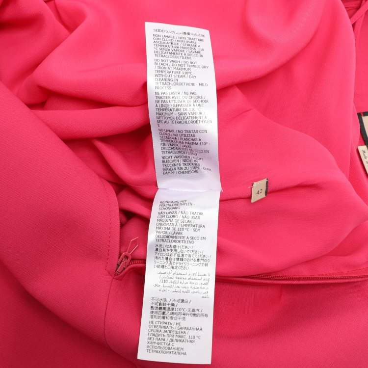 Pre Owned Gucci Pink Silk/Wool Blend Midi Skirt M