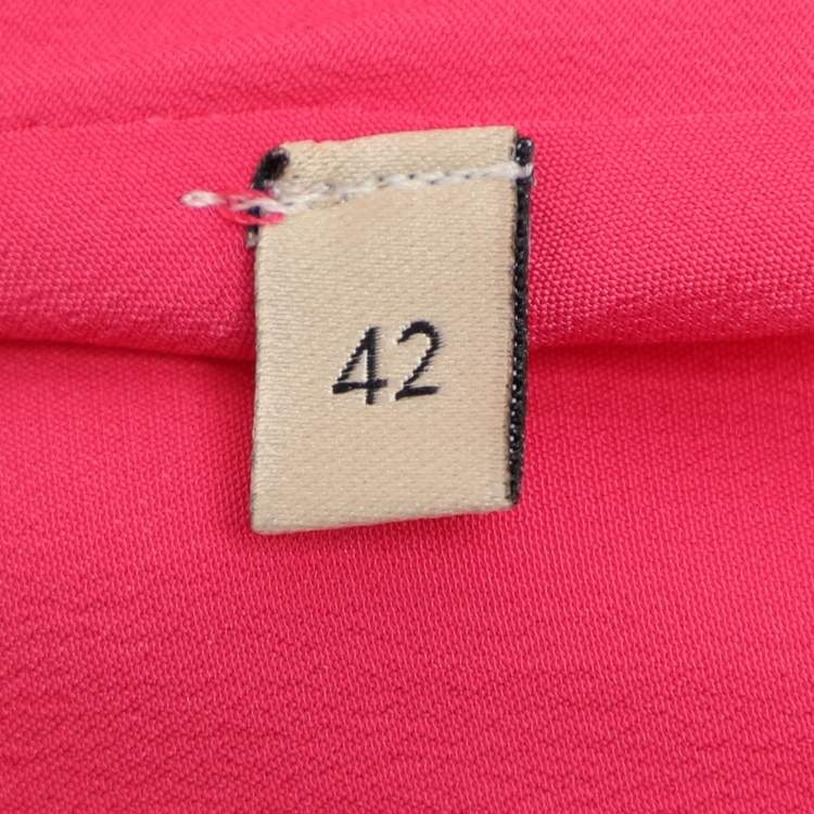 Pre Owned Gucci Pink Silk/Wool Blend Midi Skirt M
