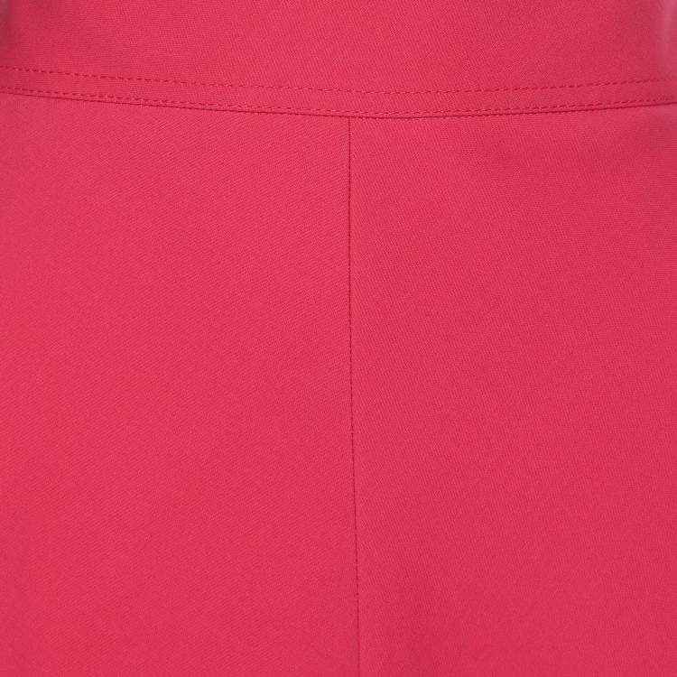 Pre Owned Gucci Pink Silk/Wool Blend Midi Skirt M