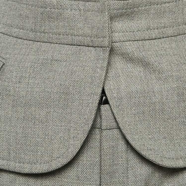 Pre Owned Gucci Grey Patterned Wool Single Breasted Suit Set S