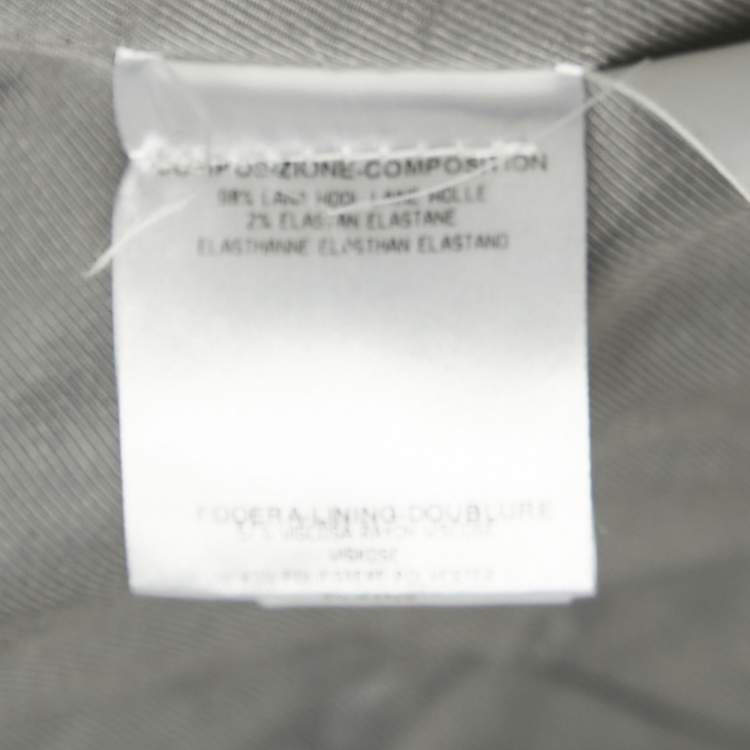 Pre Owned Gucci Grey Patterned Wool Single Breasted Suit Set S