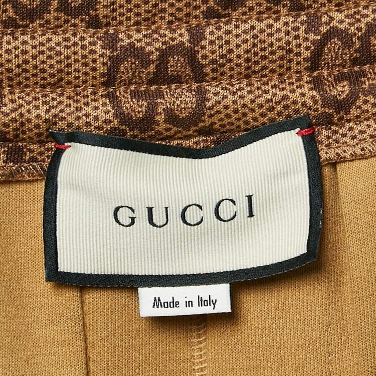 مملوكة مسبقًا Gucci Brown GG Supreme Print Jersey Pleated Maxi Skirt M
