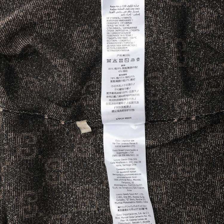 Pre Owned Gucci Black GG Lurex Knit Button Front Cardigan L