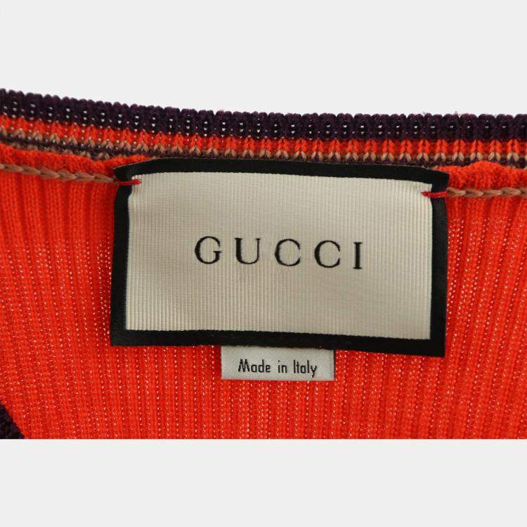 Pre Owned Gucci Plaid Wool Sleeveless Sweater L