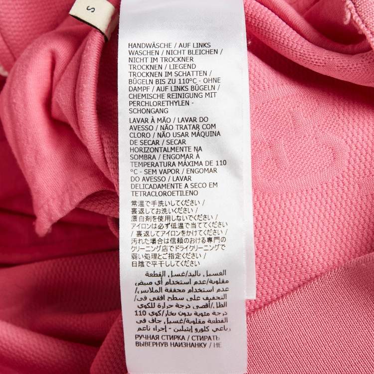 Pre Owned Gucci Pink  GG Jersey Jacquard Web Stripe Zip-Up Jacket S