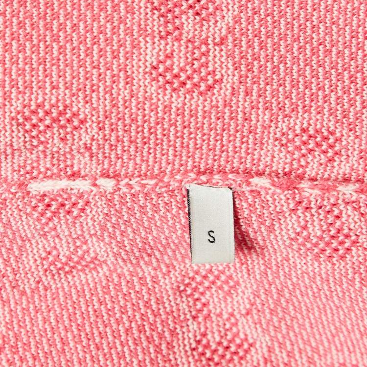 Pre Owned Gucci Pink GG Supreme Jacquard Knit Mini Dress S