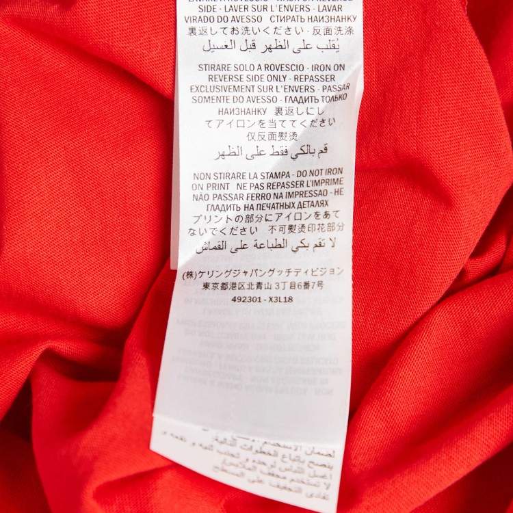 Pre Owned Gucci Red Vintage Logo Print Jersey Distressed Tank Top S