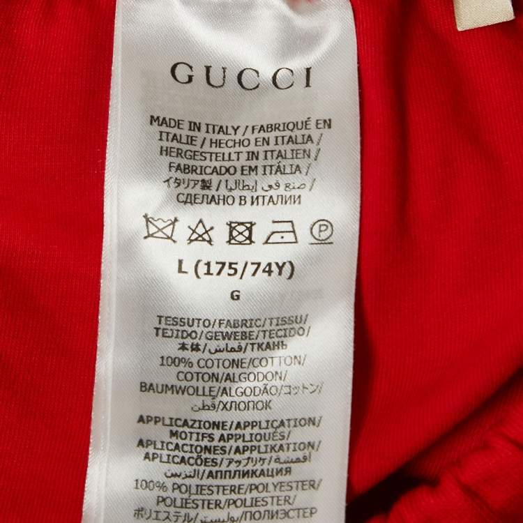 Pre Owned Gucci Red Round Interlocking Applique Jersey Skirt and Jacket Set L