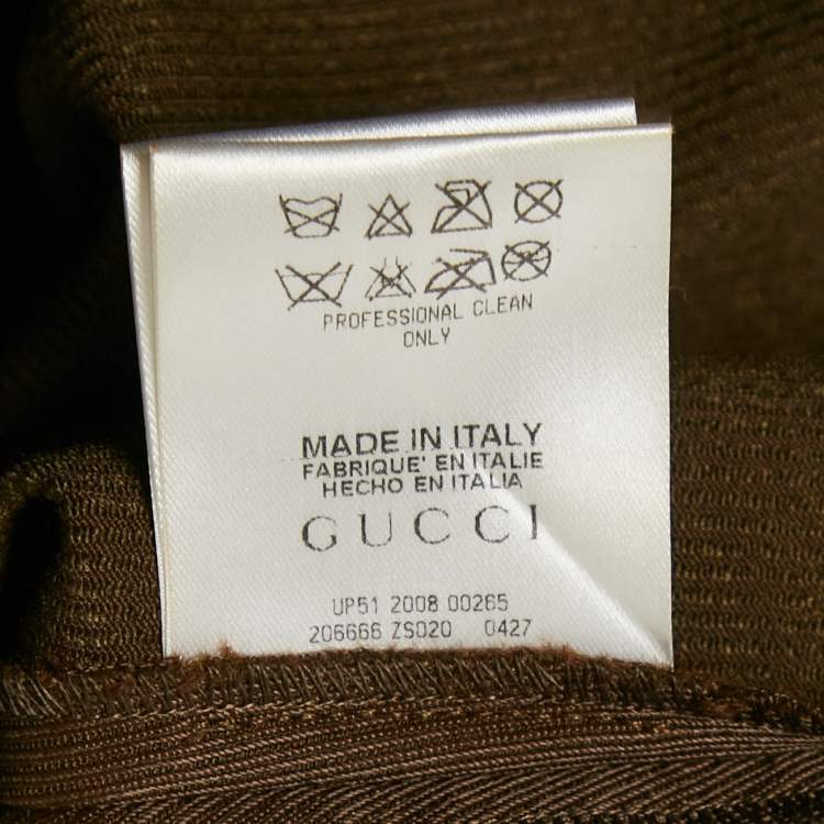 Pre Owned Gucci Brown Cotton Blend Gabardine Breeches Pants S
